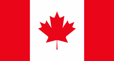 Canadian Flag - The national flag of Canada, featuring the iconic maple leaf symbol.