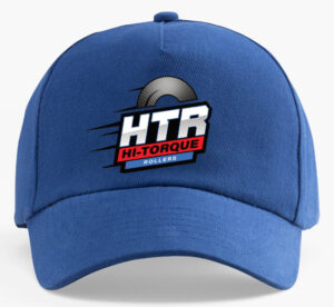Blue Hi-Torque Rollers Hat - A stylish blue hat with the Hi-Torque Rollers logo.