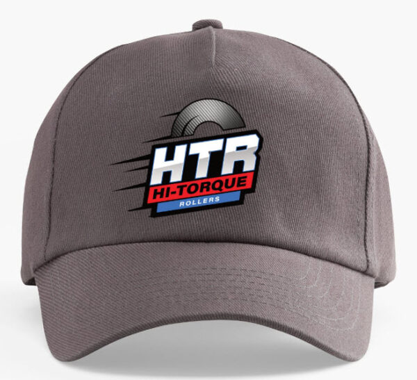 Charcoal Hi-Torque Rollers Hat - A sleek charcoal-colored hat featuring the Hi-Torque Rollers branding.