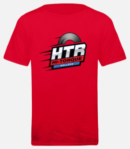 Red Hi-Torque Rollers Shirt - A vibrant red shirt featuring the Hi-Torque Rollers logo.